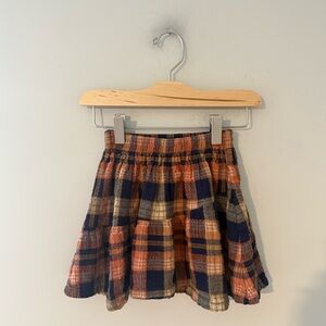 $13 ADD ON Zara Girls Size‎ 4-5 Skirt Plaid Gold Mini Tiered Twirl